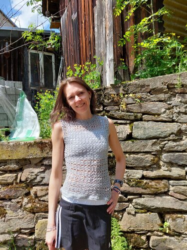 Shirt "silver" Crop Top häkeln Sommertop Häkelanleitung - Bild 3