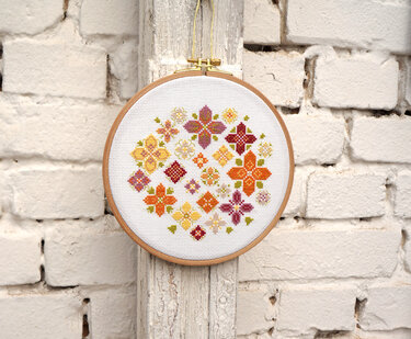 Stickvorlage "Blumenmix" im Kreuzstich - Sticken