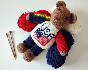 American Flag Sweater and Pants for Toys or Dolls - Knitting Pattern