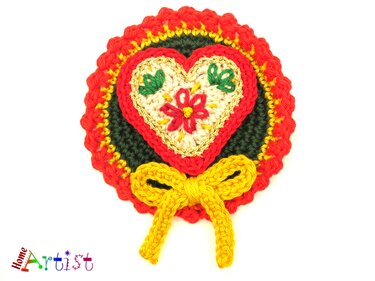 Heart Patch crochet Applique
