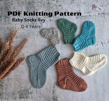 Strickanleitung Baby / Kinder Socken 0-4 Jahre deutsch und englisch - Bild 2