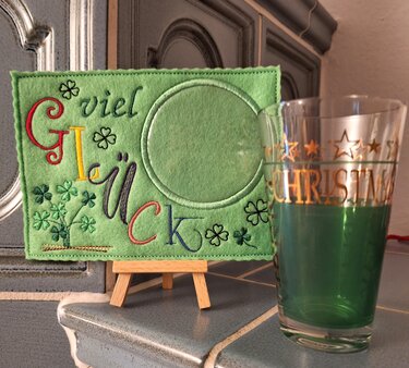 Stickdatei Mugrug Untersetzer viel Glück Glücksbringer - Sticken