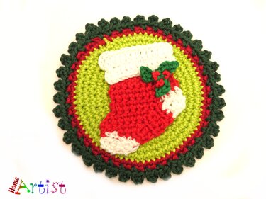Sock Christmas crochet Patch