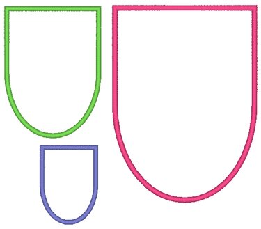 Stickdatei - Wimpel rund Rahmen Stickdatei - Sticken