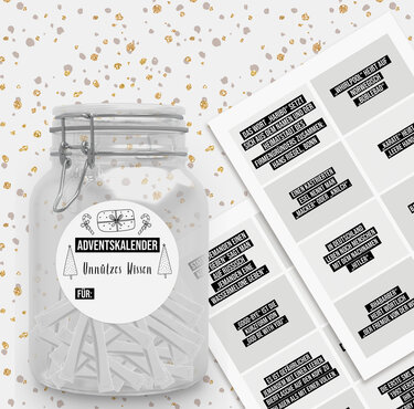 Adventskalender UNNÜTZES WISSEN Adventskalender zum Ausdrucken digitale Dat - Basteln