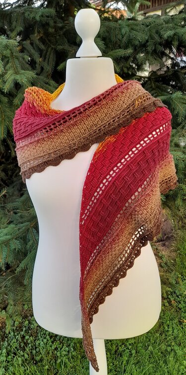 flaches Dreieckstuch Das Herbstliche - Häkeln