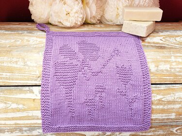 Knitting pattern washcloth / dishcloth "Little Fairy" - easy