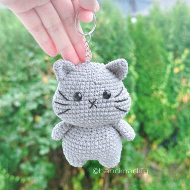 Black White Grey Cat - Crochet