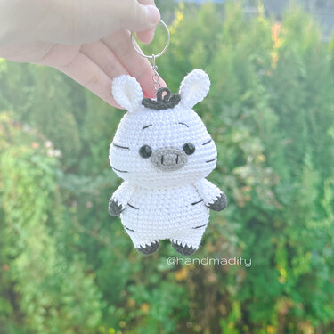 Zebra Keychain - Crochet
