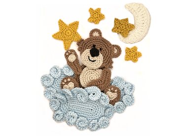 Bear and clouds crochet pattern applique