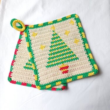 Häkelanleitung Topflappen Tannenbaum