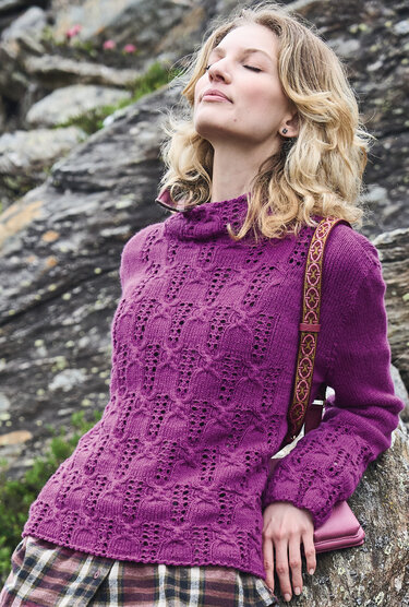 Pulli mit Zopf-Ajour-Strukturen - Stricken