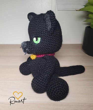 Pattern, US English and French amigurumi Black Cat pattern - Crochet