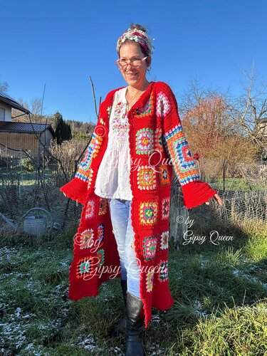 Häkelanleitung Mantel Janis Bunter Hippie Boho Style für Damen DIY PDF - Bild 3