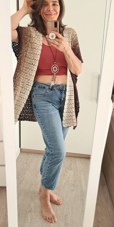 Häkelanleitung Poncho / Cardigan / Longweste „Cappuccino“ - Bild 3