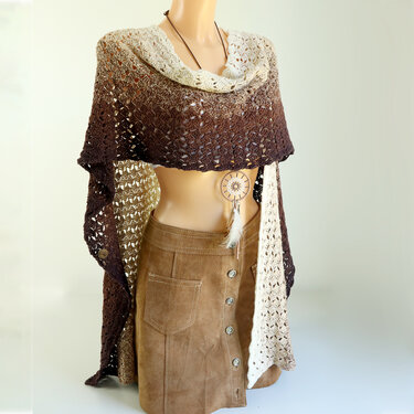 Crochet Pattern “Cappuccino” – Poncho, Cardigan or Long Boho Vest - Image 8