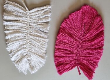 Feather crocheted and knotted