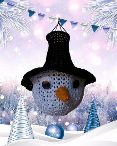 Snowman   Lantern - Crochet