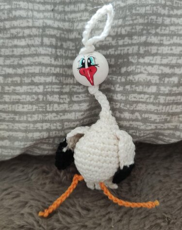 Elegant long-necked birds stork, swan & flamingo US terms - Crochet