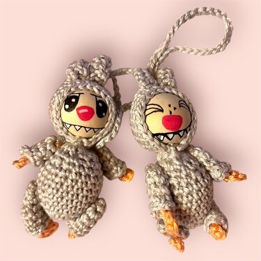 Amigurumi pattern plush monster- sitting & standing lucky charm - US terms - Crochet