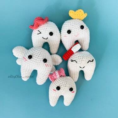Tooth Crochet Pattern (Bundle of 5 items) - Tooth Collection - English only