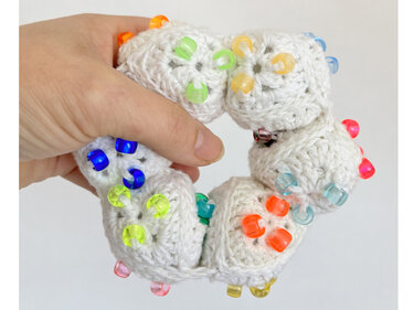 Beaded Crochet Fidget Pattern Flexagon, Fidget Toy, Nosew Endless Hexagon