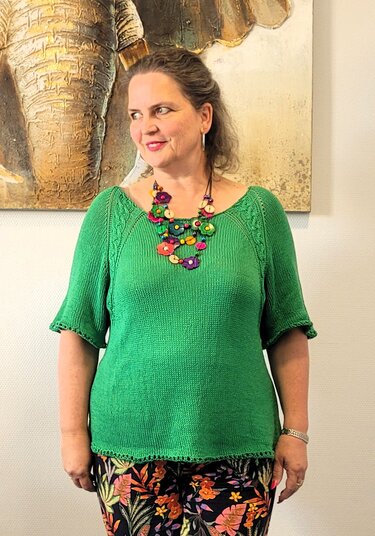 "Messina" - Pulli mit Zopfmuster und schönem Lochrand - Strickanleitung RVO - Bild 5