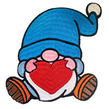 Stickdatei Gnom mit Herz in 6 Größen, Maschinenstickdatei - Sticken