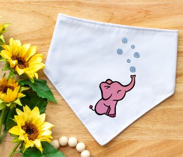 Stickdatei Elefant mit Blasen in 6 Größen, Maschinenstickdatei - Sticken