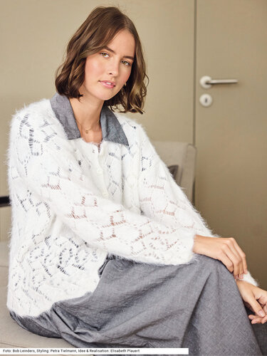 Jacke mit Ajourmuster - Stricken