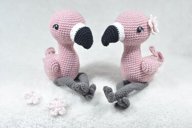 Crochet Pattern: Cute Flamingo with Flower
