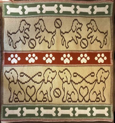 Whimsical Doggy Blanket - Crochet