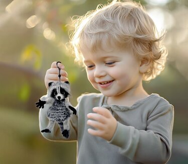 Crochet little Raccoon Keychain – Cute Plush Toy & Stress Relief Accessory. - Image 6