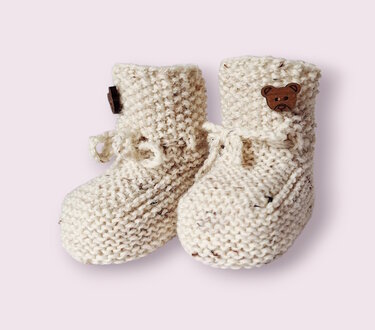 Strickanleitung Baby-Schuhe, Baby-Booties aus 6-fach-Sockenwolle    #338