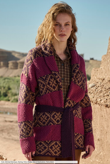 Jacke mit Jacquardstreifen - Stricken