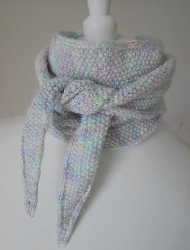 Strickanleitung Mini-Tuch im Perlmuster mit I-Cordrand, Schaltuch,Minischal