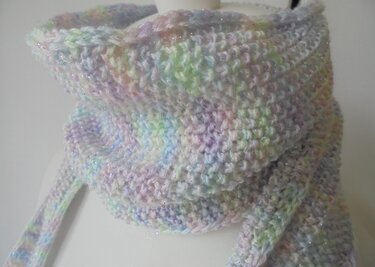 Strickanleitung Mini-Tuch im Perlmuster mit I-Cordrand, Schaltuch,Minischal - Bild 3