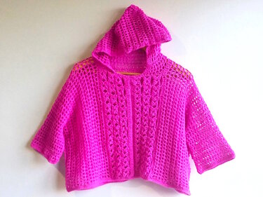 Kapuzen - Shirt / Tunika,  sehr leicht an alle Größen + Längen anzupassen - Häkeln