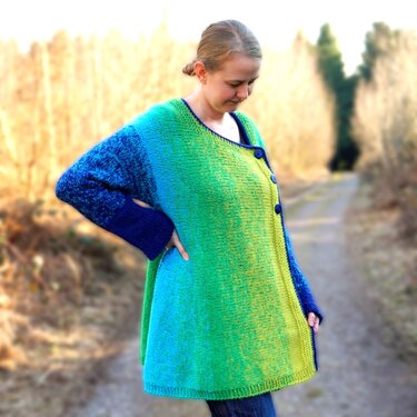 Dilanya, oversized cardigan, sizes 40 - 54, M - XXL, knitting pattern