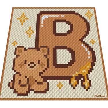 Häkelmuster * B - BÄR * Grafik für C2C Decke - Häkeln