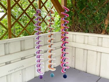 Windspinner - bunte Windspiele häkeln - 3 verschiedene Muster