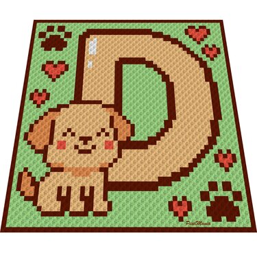 Häkelmuster * D - DOG * Grafik für C2C Decke - Häkeln