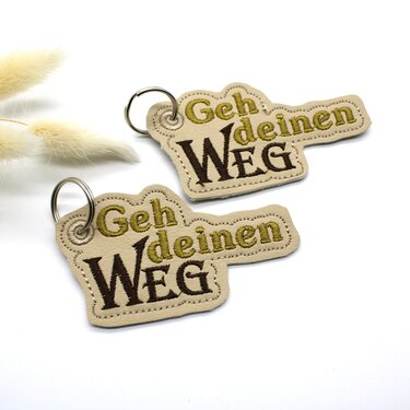 Stickdatei ITH Anhänger Geh deinen Weg - Sticken