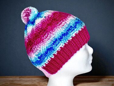 Mütze Zopf Design - Häkelanleitung - Bild 4