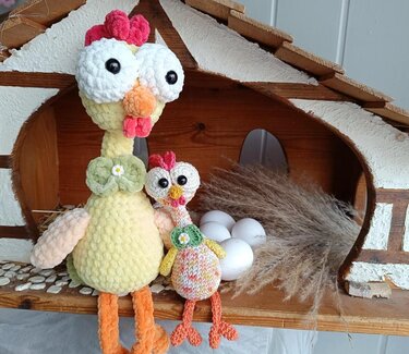 Huhn "To Go" Anhänger - Häkeln