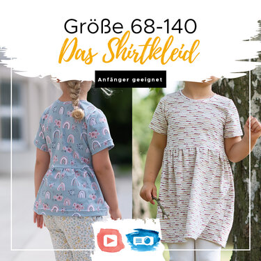 Das Schleifenkleid Gr. 62-140 mit E-Book und Youtube Anleitung - Nähen