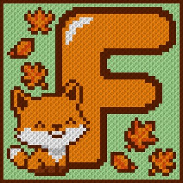 F - Fox - pattern for c2c crochet blanket