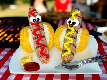 Funny Sausage - Hot Dog - crochet patterns