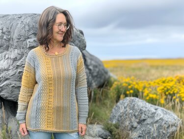 Frauhohmanns "Würfelpulli No. 2 - QuerLäufer" - von Arm zu Arm, ohne Naht