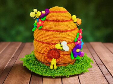 Bienenstock - Häkelanleitung | Tischdeko oder Mobile